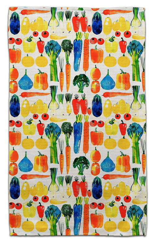 Veggie Parade Waffle Weave Towel - CJ Bella Co.