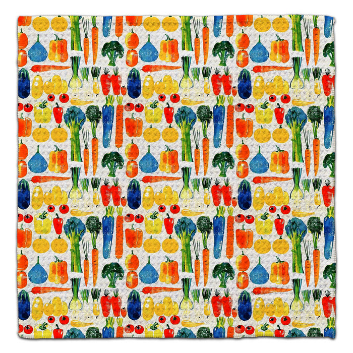 Veggie Parade Waffle Weave Washcloth