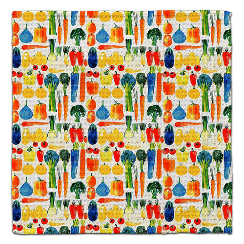 Veggie Parade Waffle Weave Washcloth