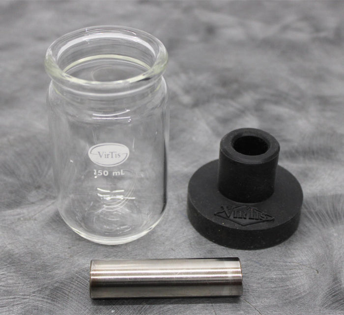 VirTis 150mL Fast-Freeze Lyophilizing Flask with Cap and SS Straight Adapter