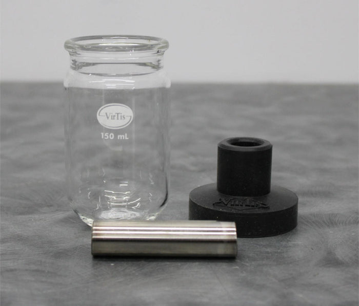 VirTis 150mL Fast-Freeze Lyophilizing Flask with Cap and SS Straight Adapter