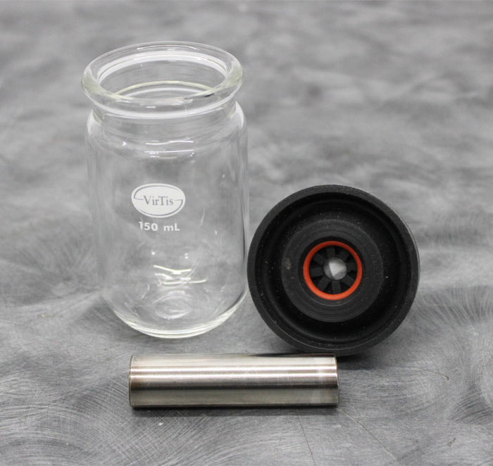 VirTis 150mL Fast-Freeze Lyophilizing Flask with Cap and SS Straight Adapter