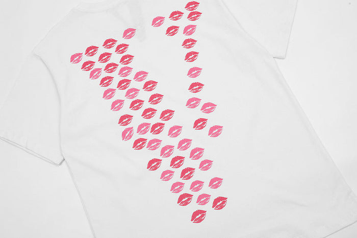 VLONE Sweet girly pink lip print T-shirts
