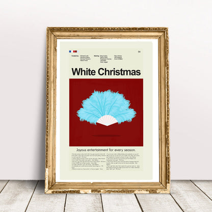 White Christmas - Blue Feathered Fan  | 12"x18" or 18"x24" Print only