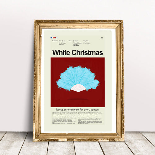 White Christmas - Blue Feathered Fan  | 12"x18" or 18"x24" Print only