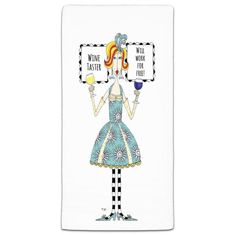 "Wine Taster" Dolly Mama's by Joey Flour Sack Towel - CJ Bella Co.
