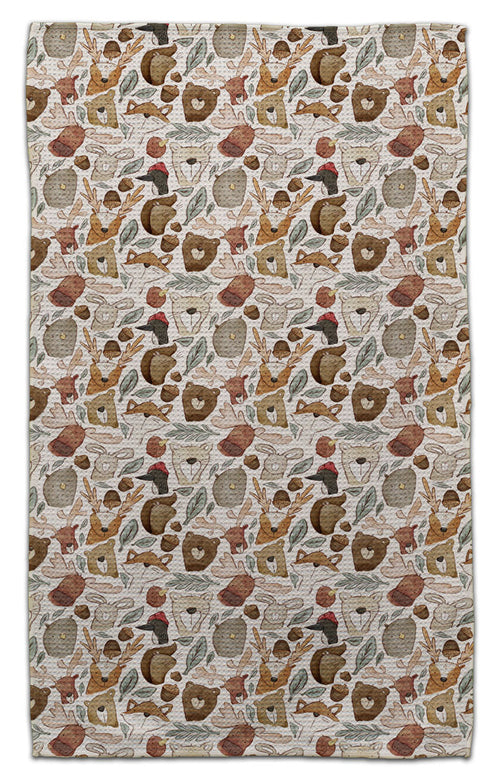 Woodland Animals Waffle Weave Towel - CJ Bella Co.