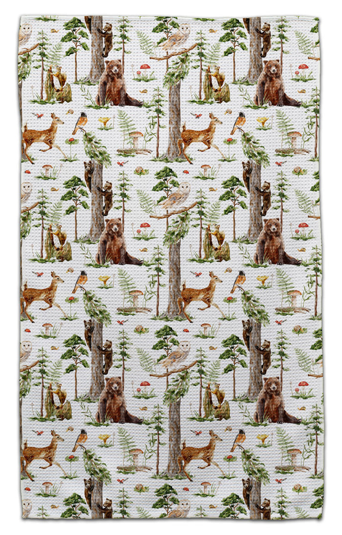 Woodland Animals w/Trees Eco-Friendly Towel - CJ Bella Co.