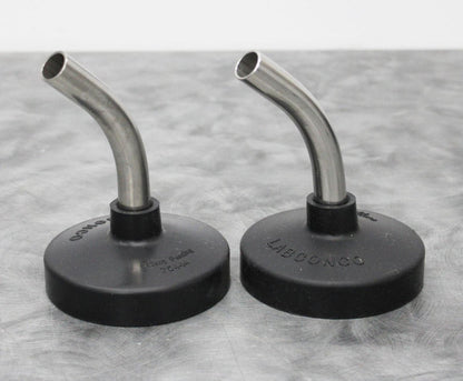 x2 Labconco 75444 Freeze Dryer Flask Tops with 45-Degree Stainless Steel Adapter