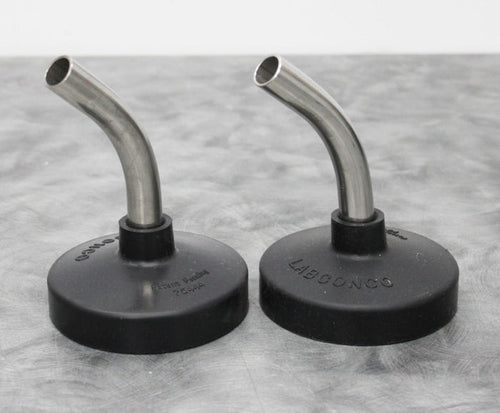 x2 Labconco 75444 Freeze Dryer Flask Tops with 45-Degree Stainless Steel Adapter
