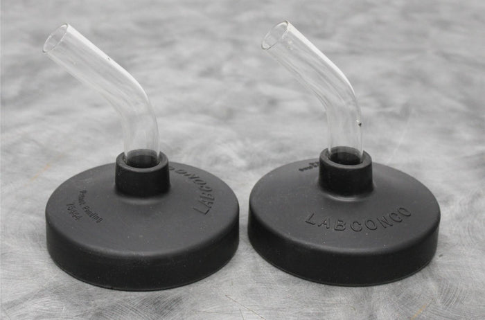 x2 Labconco Freeze Dryer Flask Tops 75444 with 45-Degree Glass Adapter
