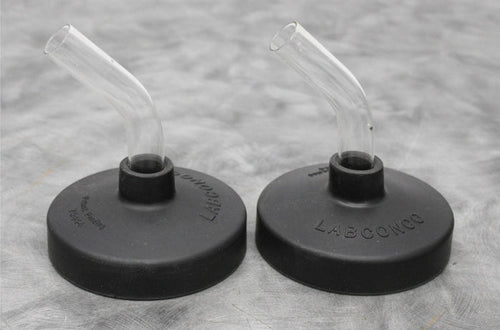 x2 Labconco Freeze Dryer Flask Tops 75444 with 45-Degree Glass Adapter