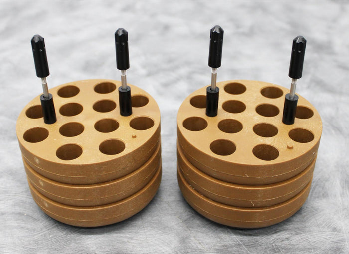 x2 Thermo Scientific 12x14mL Centrifuge Rotor Bucket Tube Adapters