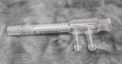 x2 Three Way Claisen Adapters 14/20 and Wilmad Glass Reflux Coil Condenser 19/22