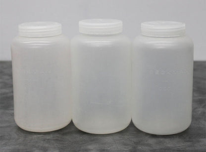 x3 Nalgene Lab Quality Wide Mouth Polycarbonate Bottles w/ Screw Lids 1000mL