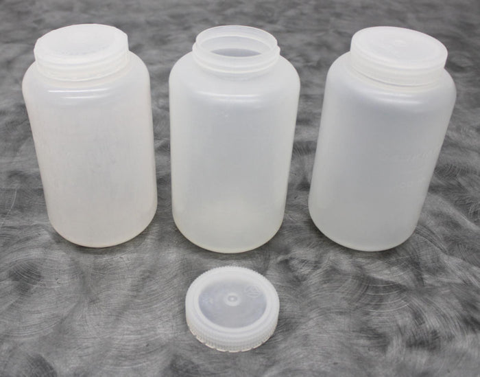 x3 Nalgene Lab Quality Wide Mouth Polycarbonate Bottles with Screw Lids 1000mL