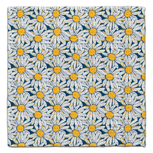 Yellow Button Daisy Waffle Weave Washcloth - CJ Bella Co.