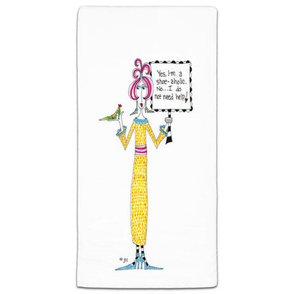 "Yes. I'm a Shoe-aholic" Dolly Mama's by Joey Flour Sack Towel - CJ Bella Co.