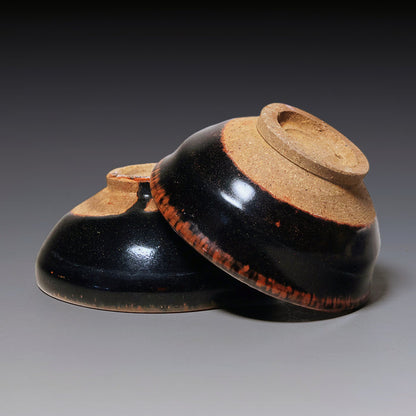 Yuan Dynasty, Set of Two Brown Glazed Ceramic Tea Cups